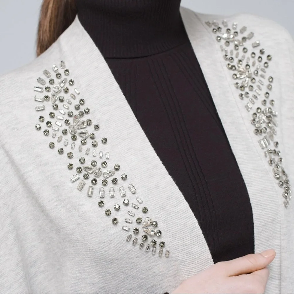 NWT White House Black Market WHBM Crystal-Embellished Ruana Wrap One Size